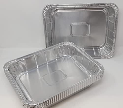 4 bandejas rectangulares de aluminio para horno de asado (32 x 26 x 5,3 cm)