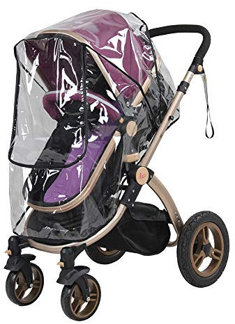 Tiiyee Regenverdeck Kinderwagen, Regenschutz Kinderwagen Buggy Rain Cover Winddicht Schutz Zubehör Mit Reißverschluss Sportwagen Regenhaube Waschbar Schützen Sonne Staub Schnee Puppenwagen Regenjacke