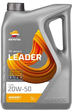 REPSOL aceite lubricante multigrado semisintetico para coche LEADER SUPER 20 W-50 5 L