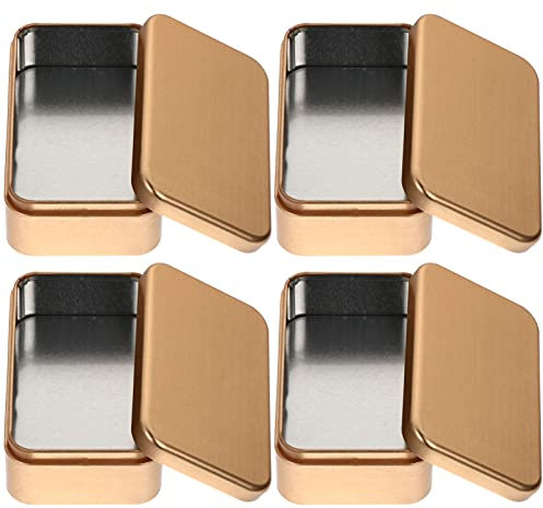 Cabilock 4 Stück Rechteckige Weißblech Eisen Dosen Langlebige Geschenk Verpackungsboxen Mit Fein Polierter Oberfläche Wiederverwendbar Für Süßigkeiten Kekse Und Kinderspielzeug