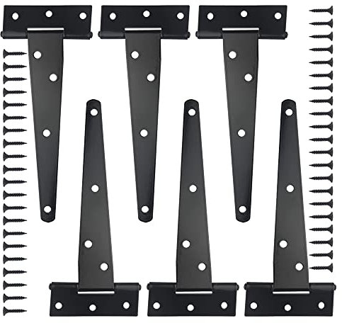 XINMEIWEN Charnière en T noire légère pour porte de grange ou clôtures en bois