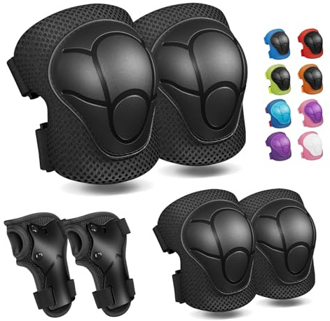 CKE Rodilleras para niños Rodilleras y Coderas Juego de Equipo de protección para niños pequeños Rodilleras Infantiles para niños/jóvenes muñequeras 3 en 1 para Ciclismo Bicicleta Patinaje Scooter