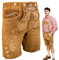 HOFGLANZ® Trachten Lederhose Herren Kurz - Hochwertige Trachtenhose für Herren mit Hosenträgern - Traditionelle Echtlederhose für Oktoberfest Bequem & Robust (Größen 46-58)