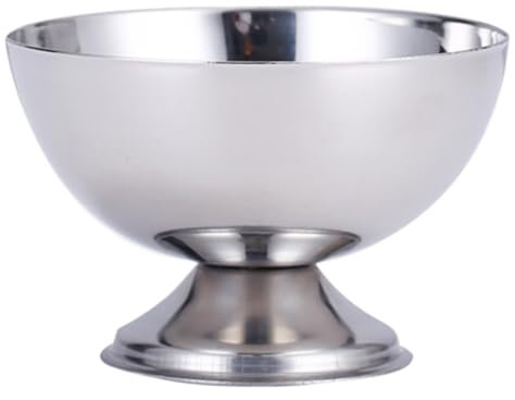 ULTECHNOVO 1pc Stainless Steel Salad Cup Multipurpose Food Bowl for Ice Cream Fruit and Snacks Elegant High-Foot Design for Kitchen Use and Smell
