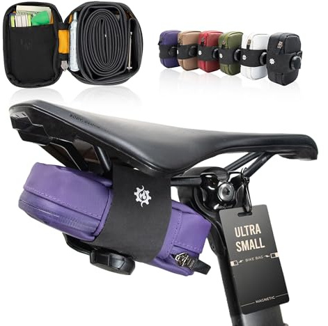 Lumiere & Co. Falcon Magnetic Saddle Bag – 0.37L | 5x 3x 1.5 | Sleek Minimalist Design, Fast Magnetic Buckle Attachment | Cycling Bike Bag (Purple, Ultra Small)