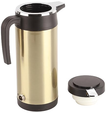 OKJHFD 1200ML Car Cup Travel Heating Cup,Car Electric Kettle Temperature Display Car Boiling Cup Travel Pot Heating Cup DC 12V Car Water Heater for Hot Water Tea Coffee Making