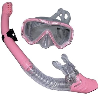 Dickly Schnorchelset, Schnorchelausrüstung, Tauchmaske, Taucherbrille für Herren und Damen, Anti-Leck-Taucherbrille, Schwimmmaske zum Unterwassertauchen, ROSA