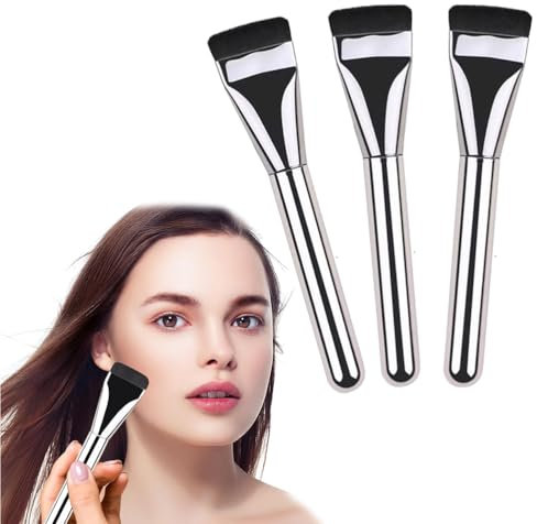 3 pennelli ultra sottili per fondotinta, fondotinta, correttore piatto, pennello liquido per cipria, fondotinta, crema o cipria