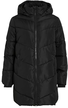 Vila Vimilja Padded Coat-Noos, Negro (Black Beauty), 38 Mujeres