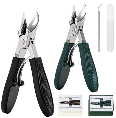 Schräger Nagelschere Fußnägel, Nagelknipser Set mit Breite Öffnung für Senioren Dicke Zehennägel, Heavy Duty Nagelknipser Fußnägel, Scharfe Abgeschrägte Nagelzwicker