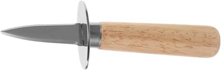TOYANDONA Abridor De Ostras y Almejas De Acero Inoxidable Mango De Madera, Herramienta Portátil Para Mariscos, Cortador De Vieiras Para Cocina Profesional y Doméstica,