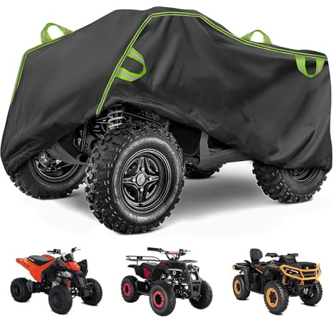 Quad Abdeckplane - alouweekuky, 210D Oxford XXXL Wasserdicht Quad ATV Abdeckplane Fahrzeug Abdeckung mit Winddichte und Reflektionsstreifen Schutz vor UV, Regen, Schnee und Staub 256 x 110 x 120cm