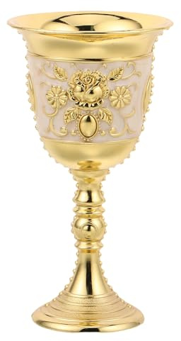Mikinona Cáliz Vintage de Metal Rosa Copa de Vino Estilo Medieval para Celebraciones Románticas y Fiestas Reales Copa Decorativa para Bodas y Eventos Especiales