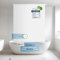Rapid Teck® Halb-Kassetten Duschrollo 140cm | stilvolles Design Milky Stone | Duschvorhang mit Seilzug | Modernes Duschrollo für Badewanne | Duschrollo für Dusche und kleine Bäder