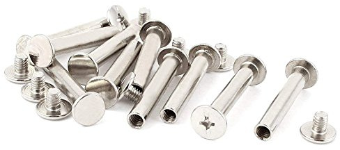 INCREWAY 30 uppsättningar bindande Chicago-skruvar, 5 mm x 30 mm nickelpläterad bindningsskruv pärmstolpe, silverton