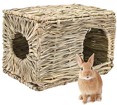 LWINGFLYER Rabbit Grass House Bunny Grass House Sleeping Chew Toys for Small Animal Bunny Hamster Chinchillas Guinea Pet Hay Bed (1PCS)