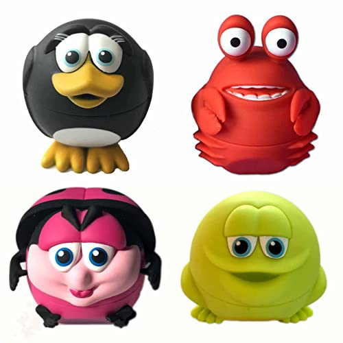 BeBe Bartoons Kids Lip Balm, Animal Shaped Chapstick Gift Set of 4, Fun Lip Smackers for Girls! Lip Gloss Moisturizer for Hydration and Gloss. Scary Cherry and Arctic Mint Scent