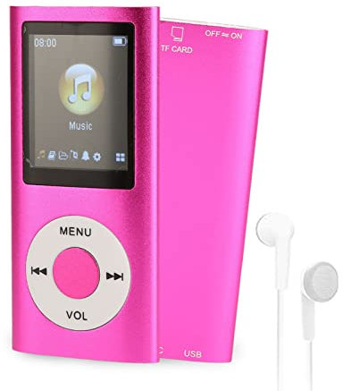Yunseity Reproductor MP3 MP4 de Música de 1,8 Pulgadas, Reproductor MP3 MP4, Mini Reproductor MP3 MP4 Portátil Ultradelgado, Compatible con Tarjeta de Memoria de 64G, Tiempo de Espera Prolongado