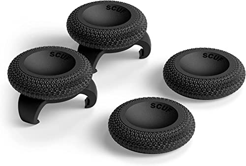 SCUF Control Thumbstick Grips - 4 Pack with 2 Bases - Catalyst - Joystick Thumb Grips For Xbox One and Xbox Series X|S, PS4, PS5, Nintendo Switch Pro Controller - Black