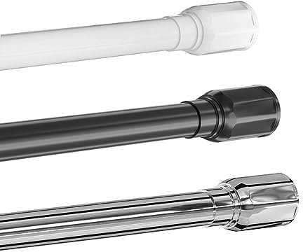Duschvorhangstange SLIM Teleskopstange ohne Bohren – In 3 Größen zur Auswahl: 70–120 cm, 95–160 cm, 150–250 cm – In 3 Farben - Rostfrei, stabil & einfach montierbar (70-120cm, Schwarz)