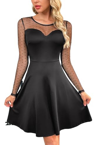 Zeagoo Robe Femme Chic et Élégante - Cocktail, Dentelle, Rockabilly, Retro Vintage - Pour Fête, Soirée, Mariage - Style Swing Années 50