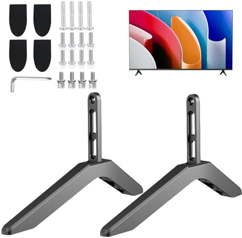 Pieds de support TV universel, pieds de rechange avec vis, support de rechange pour écran plat LCD, LED, plasma de 32 à 65, noir
