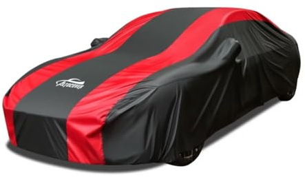 AltoCover Car Cover Waterproof All Weather Protection with Red Stripe Design, Universal Fit Toyota Camry Solara, Ford Fusion, Kia Stinger Optima, Nissan Maxima, VW Passat, Subaru Legcy