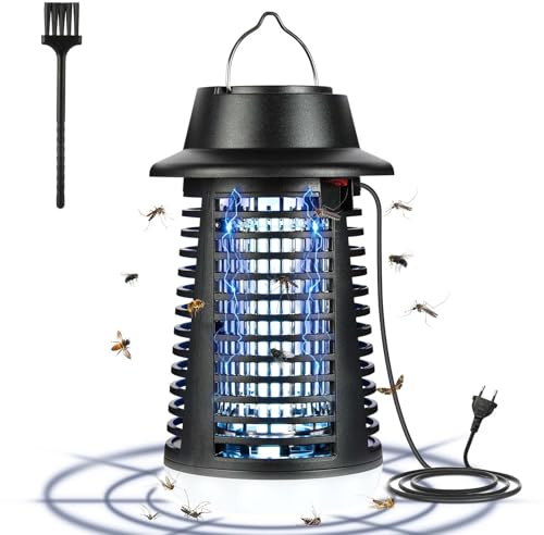AOOWU Elektrisk Insektsdödare, LED-Mygglampa, Insektsfälla, Myggfälla, Myggmedel, Insektsfångare, Flugfångare 4200V med 15W UV-Lampa, IPX4, Insektslampa för Myggor, Nattfjärilar, Flugor