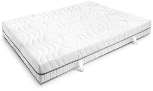 Sleezzz Smart madrass, Stiftung Warentest Note 1,9 (utgåva 02/2023), 90 x 200 cm, höjd 18 cm, hårdhetsgrad H3, 7 zoner med luftminnesskum (200 x 200 cm)