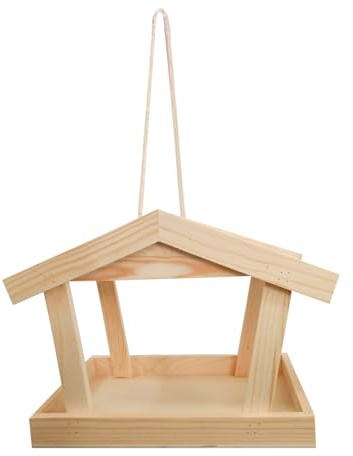 Hummingbird – Stazione di alimentazione – 30 x 16 x 20 cm casetta da giardino, mangime per uccelli in legno, alimentazione esterna con ganci sospesi | habitat rustico decorativo per cumuli di terrazze