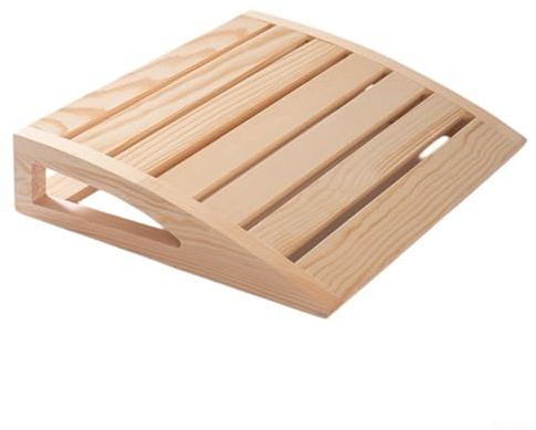 Poggiatesta per sauna in legno con curva ergonomica per supporto cervicale, accessorio per cuscino spa a grana naturale, 38 x 31 x 7 cm (A)