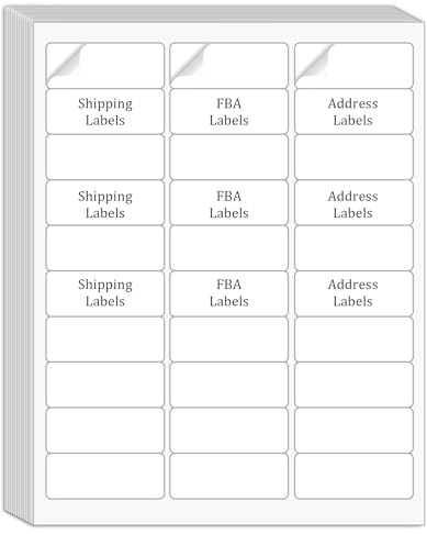SJPACK 30-up Address Labels 1 x 2-5/8 Mailing Labels,15000 Lables, White Label Sticker Papers for Laser Inkjet Printers, (500 Sheets)