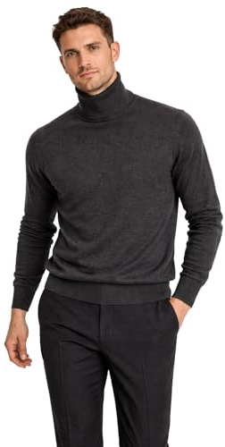 Cashmeren Essential stickad polotröja kashmir ull långärmad polotröja tröja, Kolgrå, S