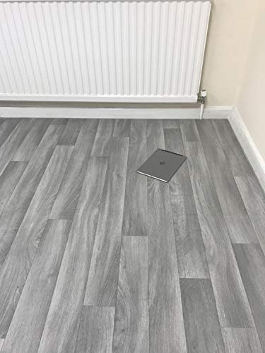 Grandismo Grey Oak - Vinyl Lino Roll Flooring For Bathroom/Kitchen - Plank Wood Effect Cushion - Anti Slip (Grey Oak, 7m x 4m)