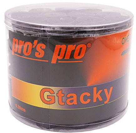 60er Tennis Griffband Bänder Gtacky Overgrip Pros Pro - Badminton - Schwarz
