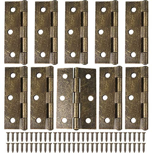 Lot de 10 charnières de porte rétro, 75 mm en bronze charnière, charnières pliantes épaisses pour meubles de maison, charnières de porte en bois pour portes intérieures et extérieures.