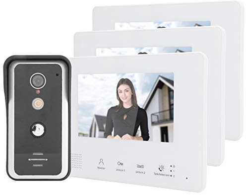 Videointercom-system, videodörr, telefonkit natt 7 tum Tft LCD för villa hus kontor lägenhet för hemvideoövervakning