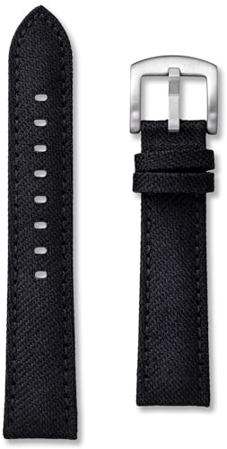 Bracelet de montre en toile de voile noire | 18 mm, 20 mm, 22 mm, 24 mm | Noir, gris, blanc, bleu, jaune, orange, rouge | Nylon de qualité supérieure | Bracelet de rechange en tissu de voile de course