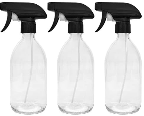 BIOHY Glas Sprühflasche (3er-Set) | Zerstäuber mit verstellbarem Sprühkopf | Nachfüllbare Spray Bottle | Klein & handlich | Perfekt für Reinigungsmittel, Öle & Pflanzen | Haushalt & Garten