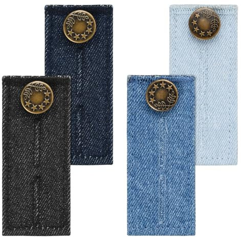 emperoch 4 Stück Hosen Erweiterung, Elastisch Verstellbar Extender Elastische Taillenverlängerungen, Bundverlängerung Hosen, Hosenbunderweiterung Damen für Jeans, Röcke, Hosenerweiterung (4 Farbe)