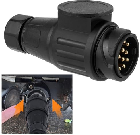 URAQT Spina 13 Poli Rimorchio, 12V Impermeabile Spina Rimorchio 13 Poli, Adattatore Spina a 13 Poli per Rimorchio, per Rimorchio, Autocarro, RV, Barca, Caravan Connettori