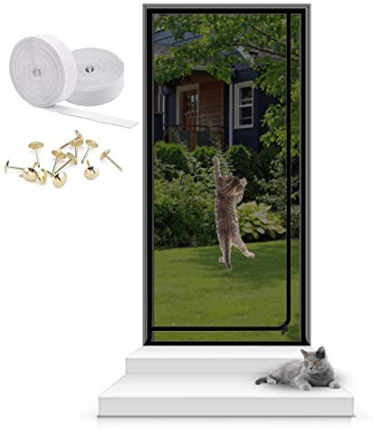 NaLsa Customized Cat Screen Door, 70-200cm Width,150-300cm Length Heavy Duty Reinforced Zip Creen Door,Prevent Pet Escape From Home