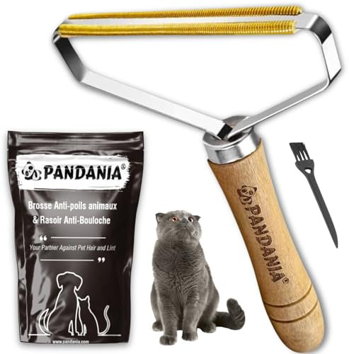 PANDANIA Brosse Anti Poils Tapis pour Chien et Chat - Rasoir Anti Bouloche Manuel, Raclette et Nettoyeur de Peluche Vêtements, Retire Poil Animaux Siège Voiture - Inclus Brossette de Nettoyage