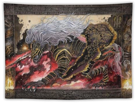 Maliketh Schwarze Klinge, Aquarellkunst, Elden der Ring, Gaming-Poster, Wandteppich, Drucke, Zimmer, ästhetische Wandkunst, Schlafzimmer, Heimdekoration, 76,2 x 101,6 cm