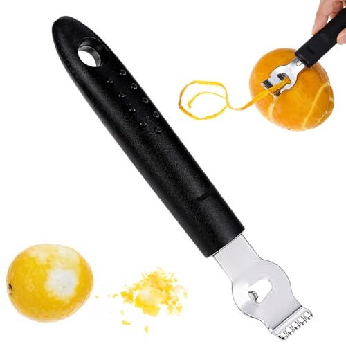 Ouligay Lemon Zester, Channel Knife, Peeler, Stainless Steel Bartender Accessories for Cocktail Garnish, Citrus Orange and Lemon Peeler - Bar Accessories for Home