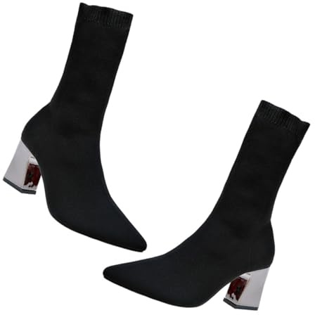 VALICLUD Stivali Donna Tacco Grosso Scarpe Invernali Stivaletti Realizzati in Elastico e Comodi e Resistenti Per Autunno e Inverno