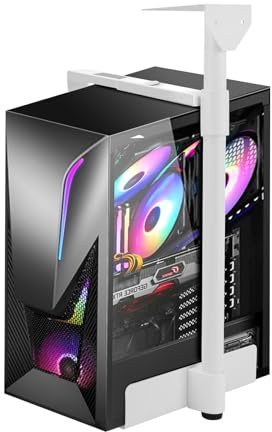 Supporto per PC sotto la scrivania, supporto per sospensione regolabile per computer sotto la scrivania, materiale completamente in acciaio, fino a 35 kg, funziona con la maggior parte degli host