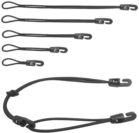 MUWINC Cinchas De Amarre - 20 Piezas Pulpos Elásticos con Ganchos, 5 Tamaños (10-30cm), Pulpos Elasticos, para Fijación De Lonas, Camping Y Transporte(Negro)