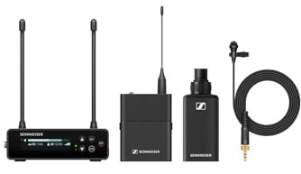 Sennheiser EW-DP Eng Set (Y1-3) Sistema de micrófono inalámbrico UHF Digital portátil con Receptor EK, transmisor SK Bodypack y micrófono Lav omnidireccional ME2, Negro (700049)