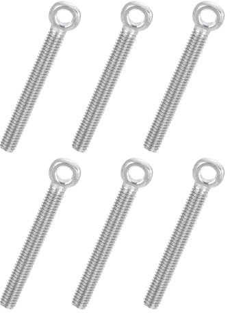 PATIKIL 6 Pz M6x50mm Bullone Ad Anello Oscillante Con Spalla 304 Acciaio Inox Metrico Filettatura Completa Anello A Occhiello Fisheye Foro Scorrimento Bullone Di Sollevamento Argentato